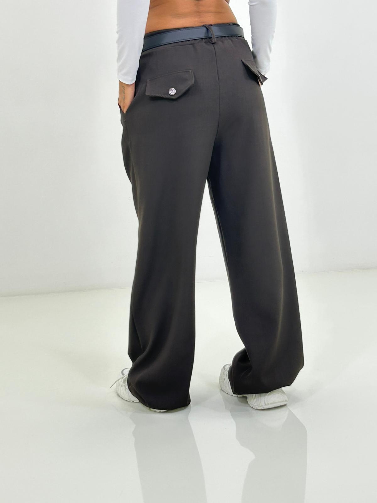 Francesca Pantalones De Cintura Alta y Pernera Ancha