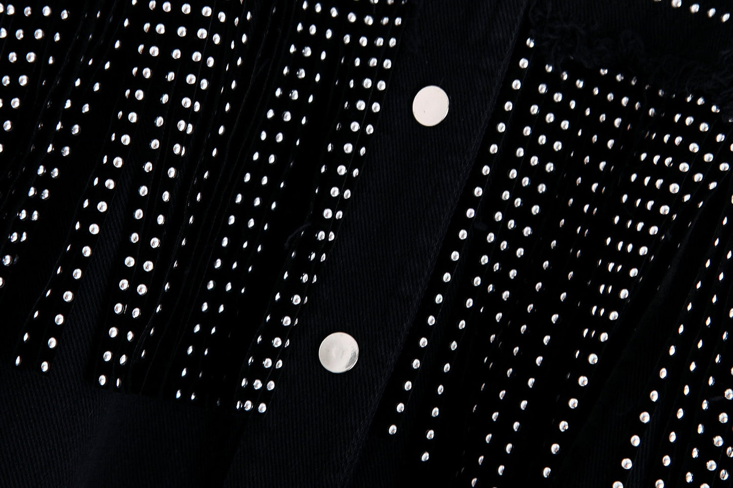 Chaqueta Vaquera Con Borlas y Abalorios