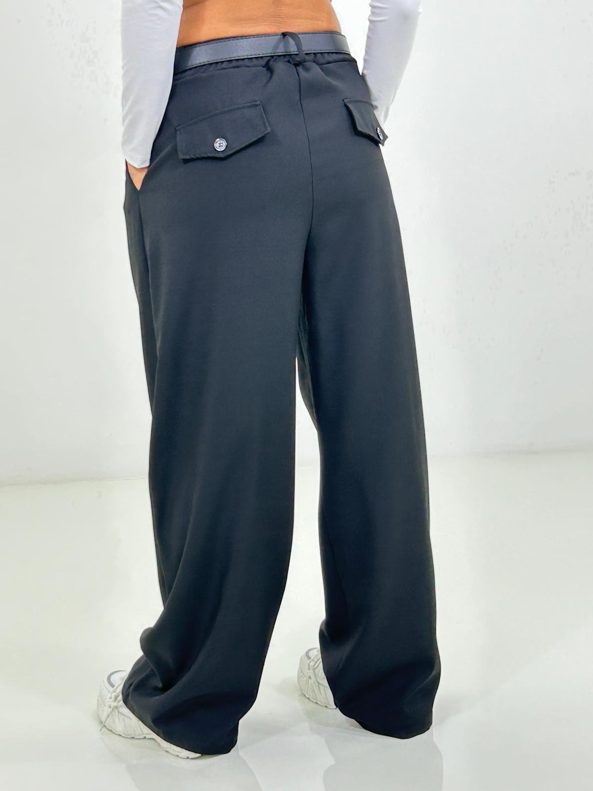 Francesca Pantalones De Cintura Alta y Pernera Ancha