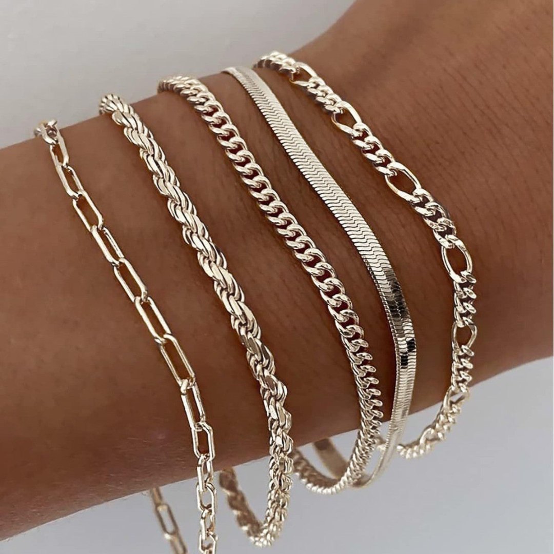 Ellen Conjunto De Pulseras Doradas