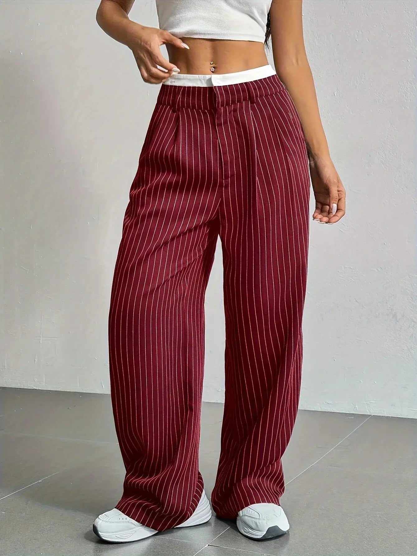 Lauren Pantalones De Cintura Alta a Rayas