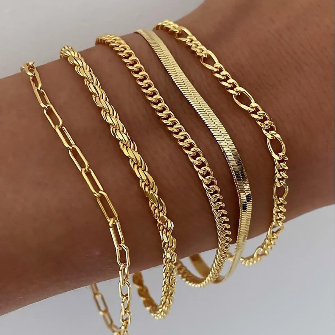 Ellen Conjunto De Pulseras Doradas