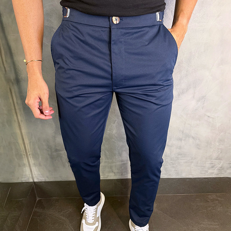 Pantalones Elásticos De Corte Ajustado Para Hombre