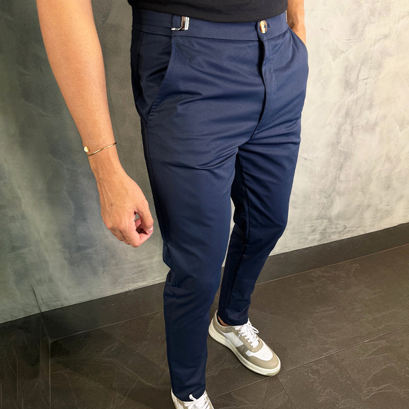 Pantalones Elásticos De Corte Ajustado Para Hombre