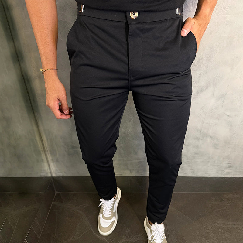 Pantalones Elásticos De Corte Ajustado Para Hombre