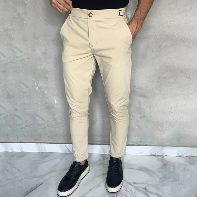 Pantalones Elásticos De Corte Ajustado Para Hombre