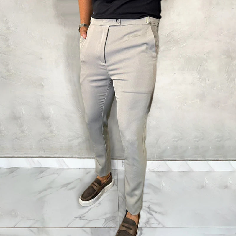 Pantalones Elásticos De Corte Ajustado Para Hombre