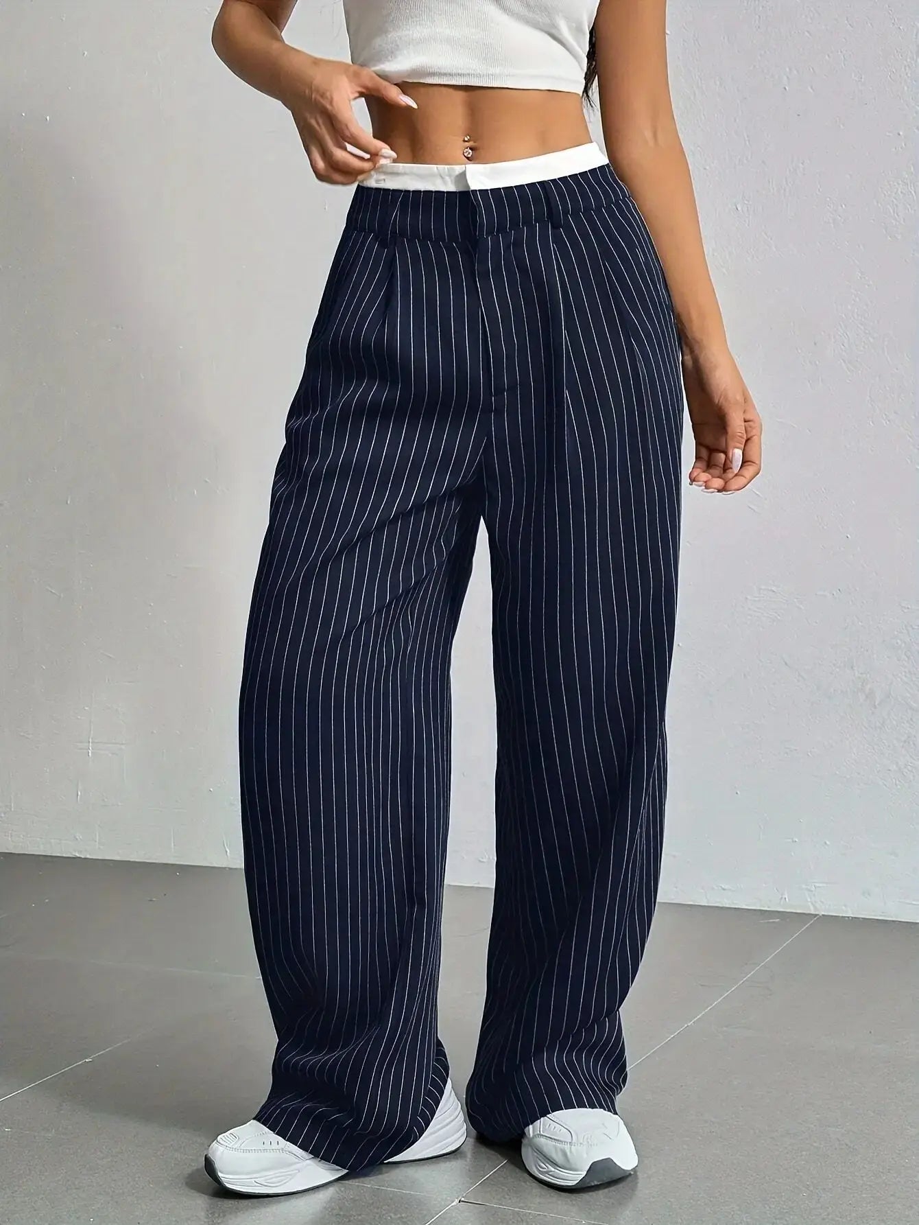 Lauren Pantalones De Cintura Alta a Rayas