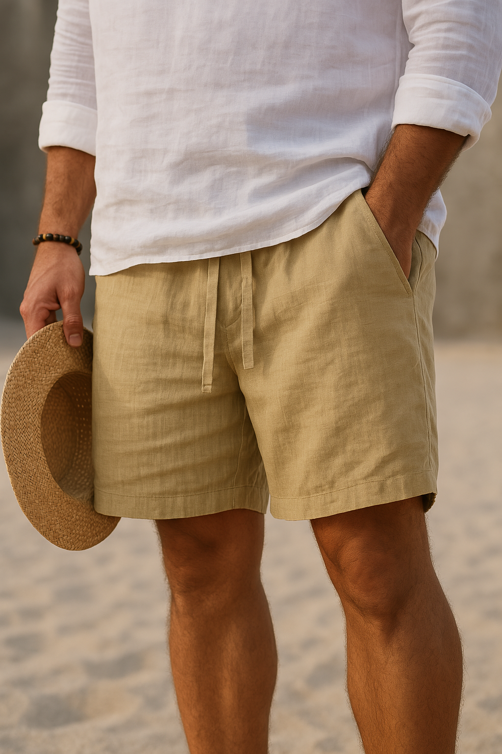 Giancarlo Pantalones Cortos De Lino Para Hombre