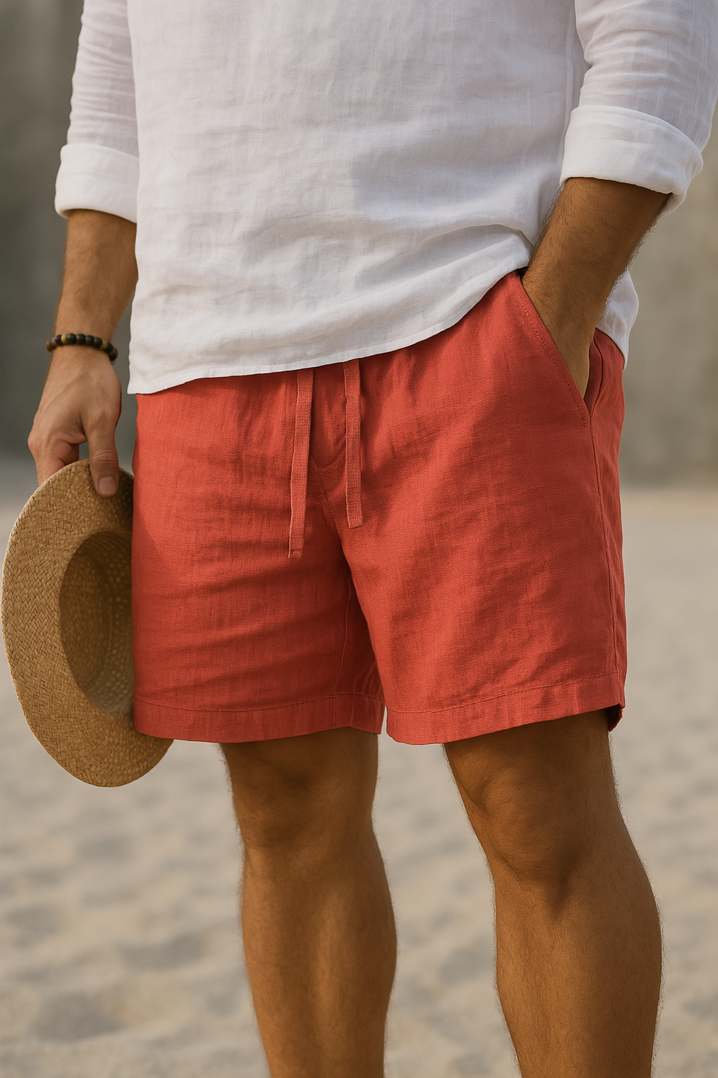Giancarlo Pantalones Cortos De Lino Para Hombre