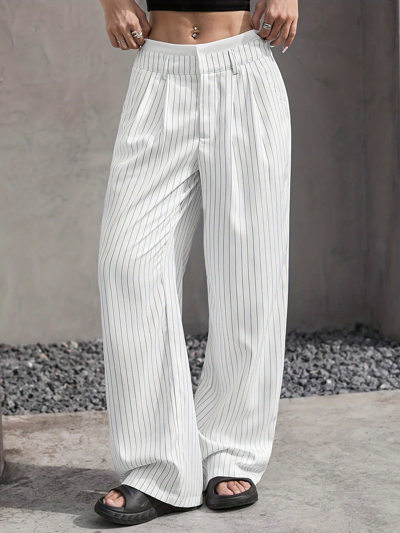 Lauren Pantalones De Cintura Alta a Rayas