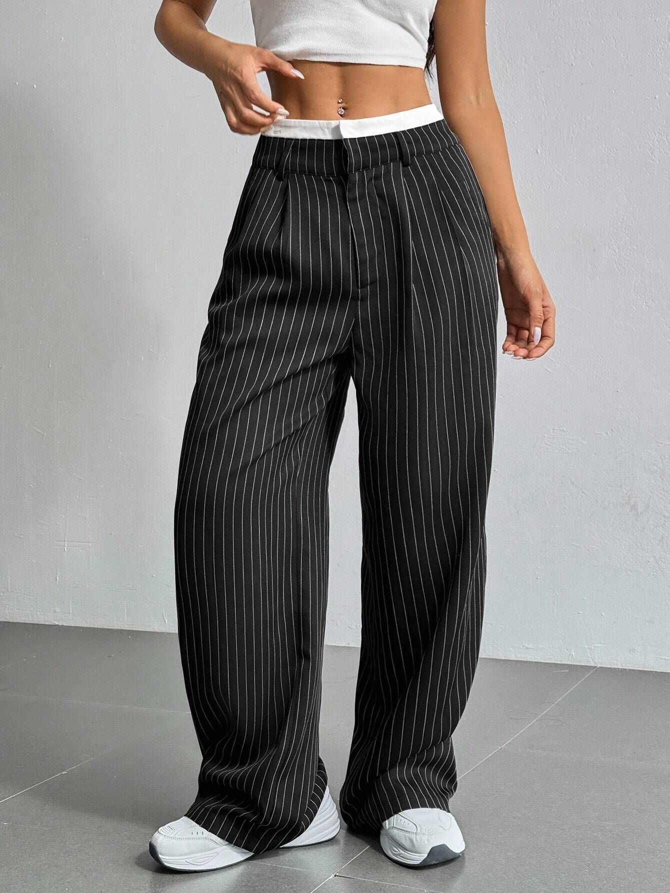Lauren Pantalones De Cintura Alta a Rayas