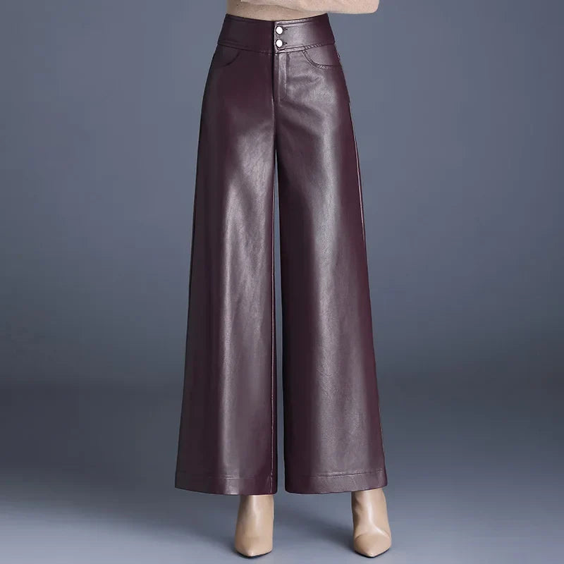 Carolina Pantalones Anchos De Cuero