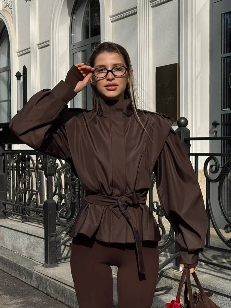 Chaqueta Trench Corta Para Mujer