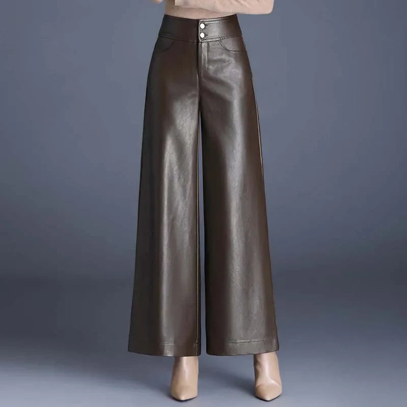 Carolina Pantalones Anchos De Cuero