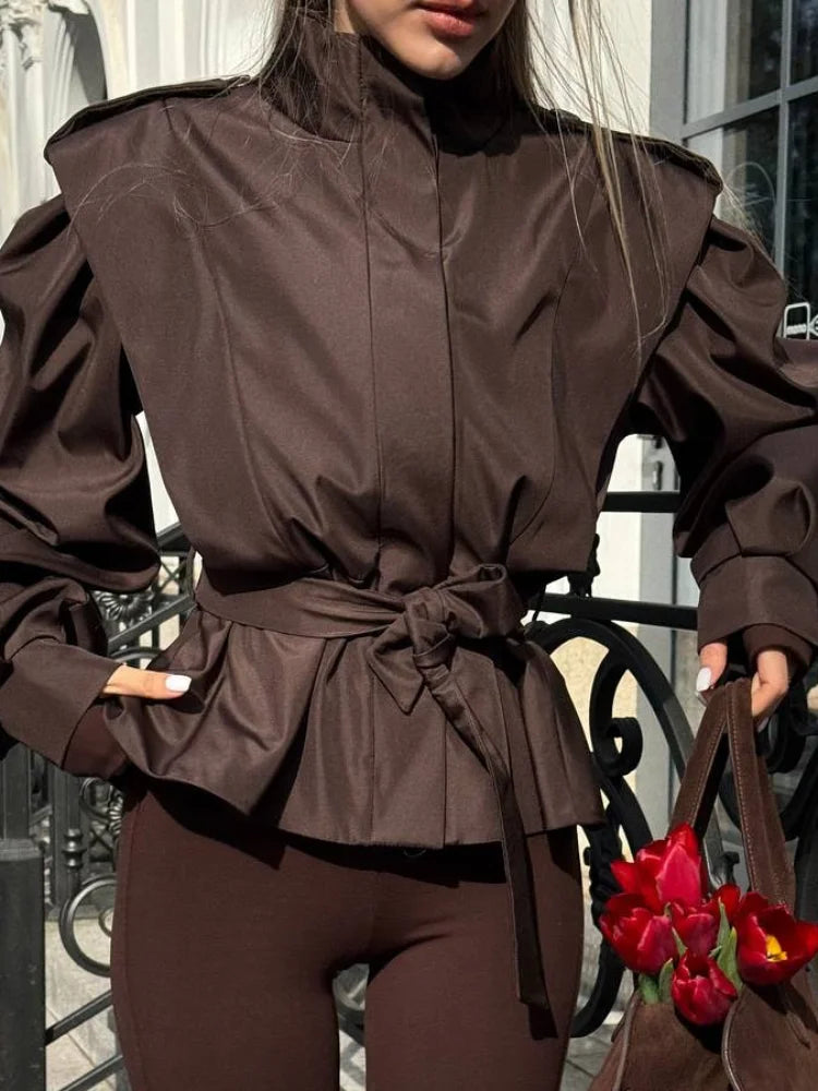 Chaqueta Trench Corta Para Mujer