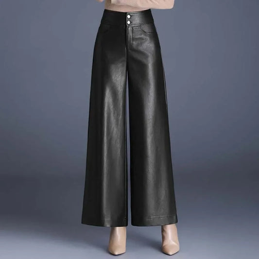 Carolina Pantalones Anchos De Cuero