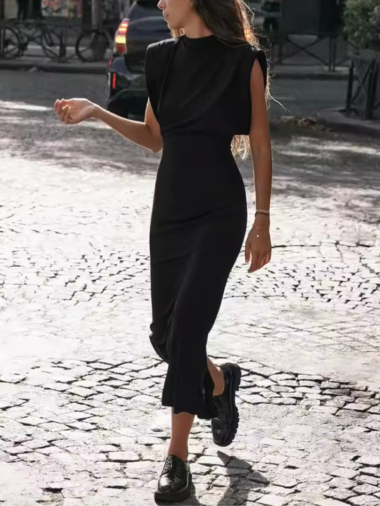 Vestido Elegante Midi Negro