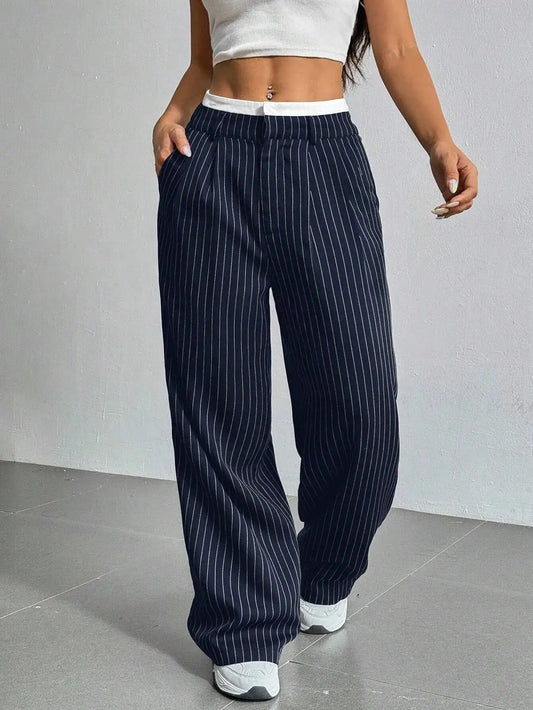 Lauren Pantalones De Cintura Alta a Rayas