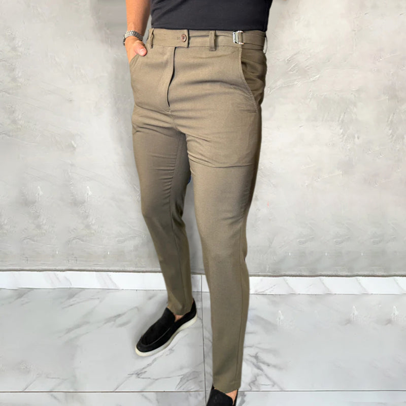 Pantalones Elásticos De Corte Ajustado Para Hombre