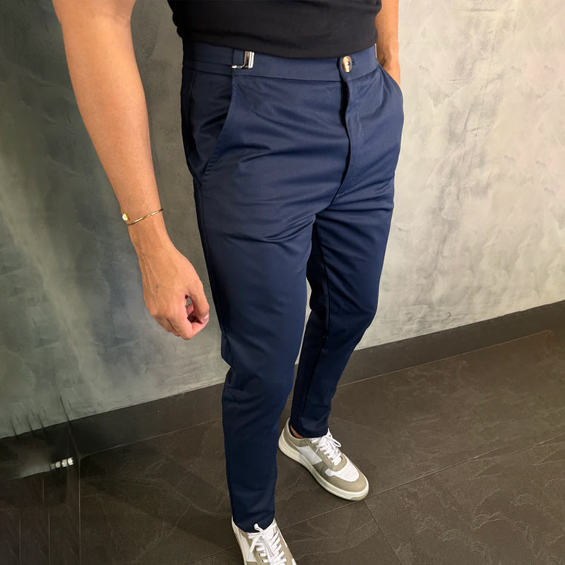Pantalones Elásticos De Corte Ajustado Para Hombre