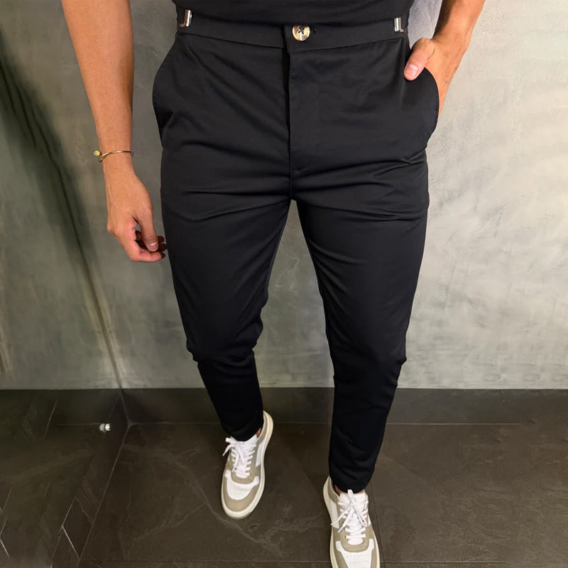 Pantalones Elásticos De Corte Ajustado Para Hombre