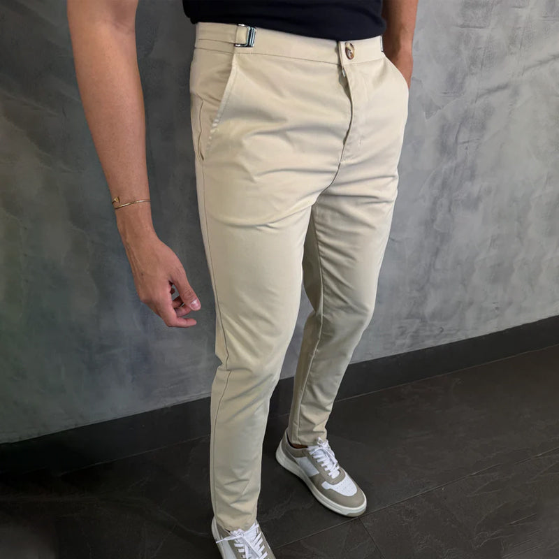 Pantalones Elásticos De Corte Ajustado Para Hombre
