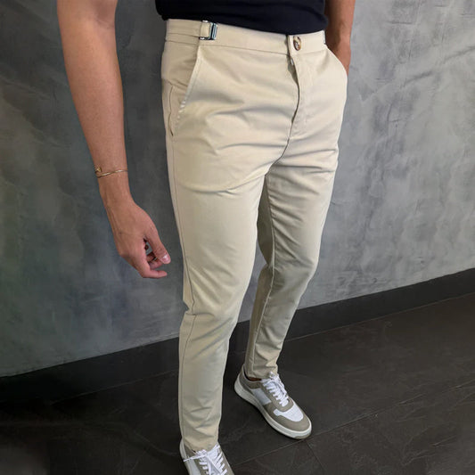 Pantalones Elásticos De Corte Ajustado Para Hombre