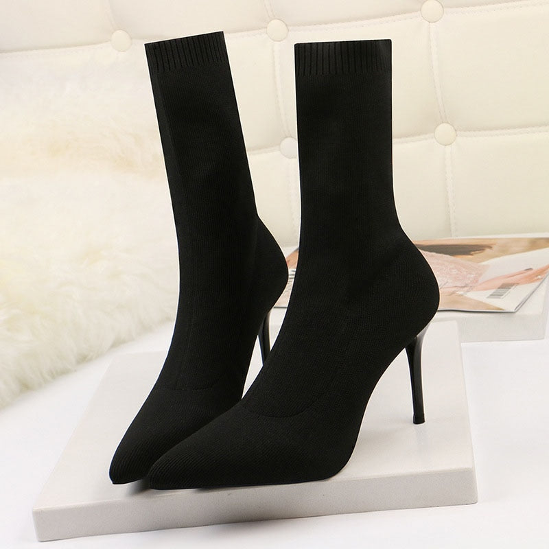 Zapatos De Tacón Altos De Punto Ava