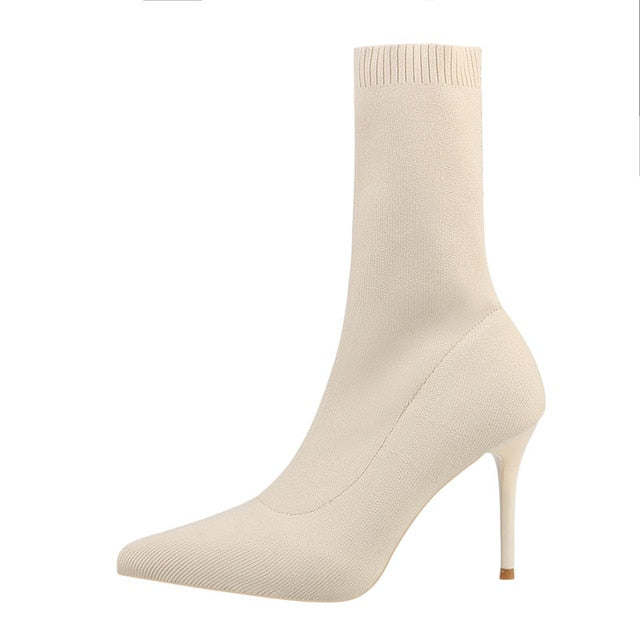 Zapatos De Tacón Altos De Punto Ava
